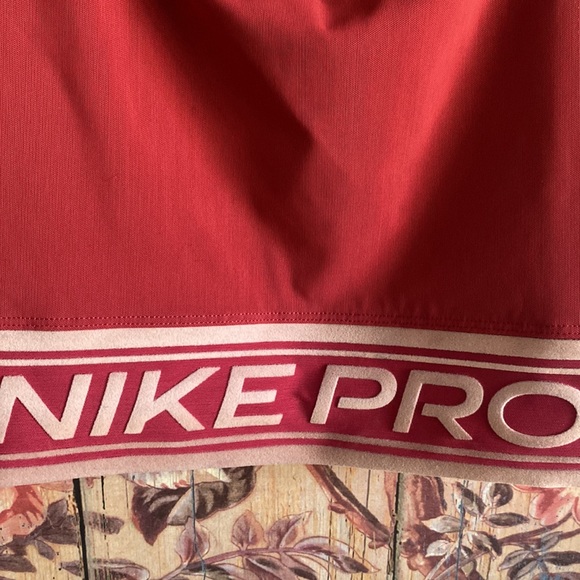 NIKE PRO STRETCH OXBLOOD RED LONGLINE SPORTS BRA TOP CROP TOP - Picture 4 of 7